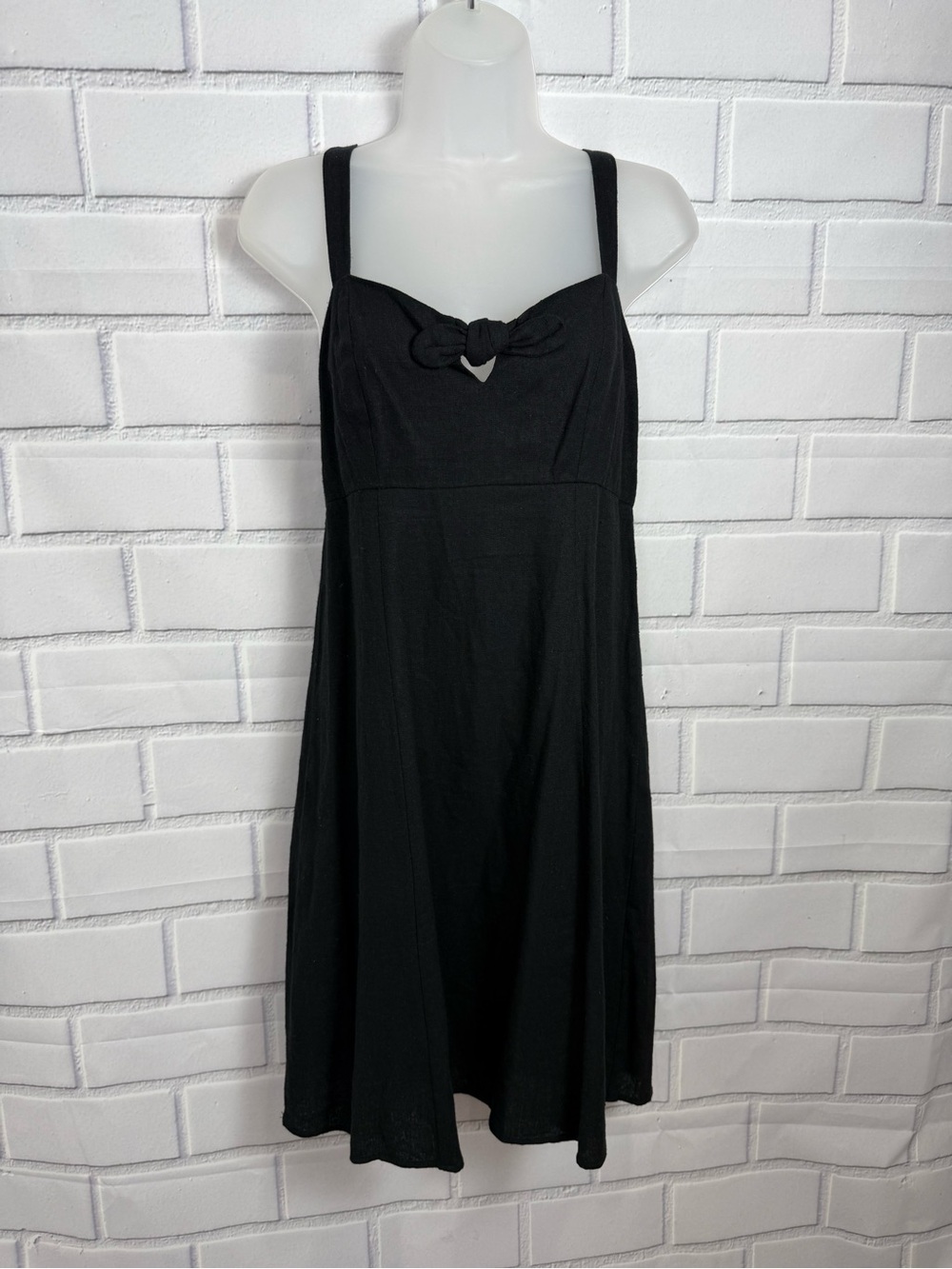 LOFT Black Sleeveless Bow Front coquette feminine Dress Size S - Picture 5 of 13